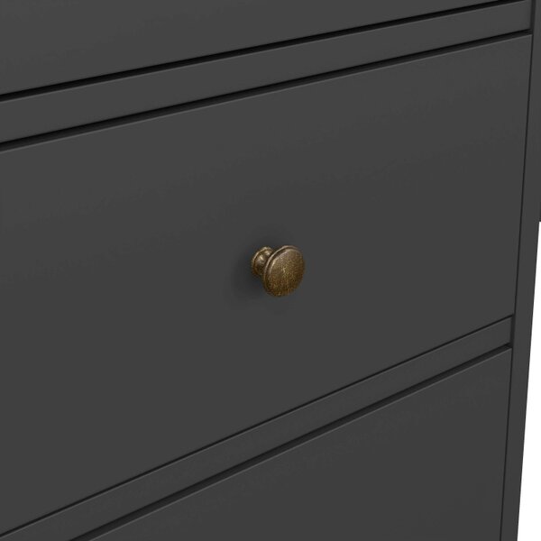 Wyld Haus Osaka Farmhouse Dark Grey Wooden Desk 3 Drawers