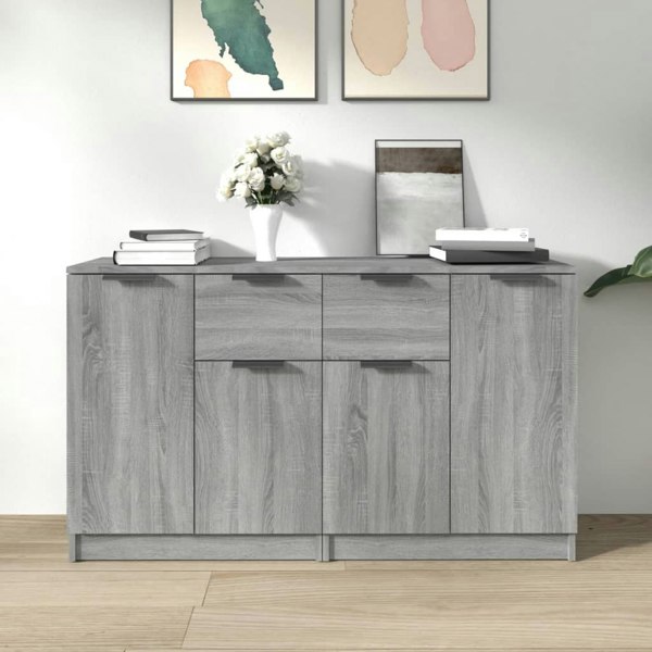 Berkfield Sideboards 2 pcs Grey Sonoma 60x30x70 cm Engineered Wood