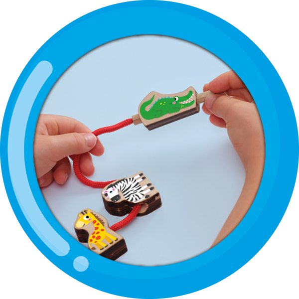 SES Creative My first - Lacing wooden animal beads