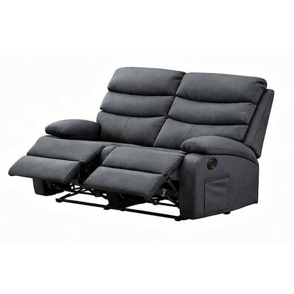 Kudlhome 2 Seater Manual Recliner Sofa, Dark Grey