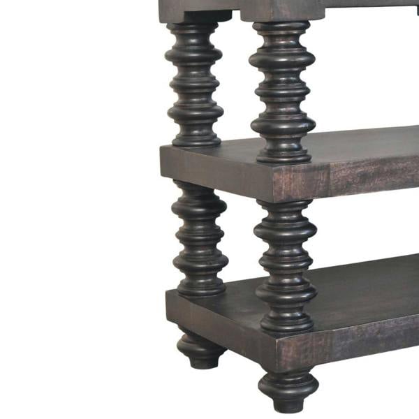 Artisan Furniture Spindle Shelf Console in Carbon Ash