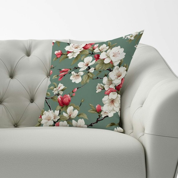 Warren Reed Pink And White Blossom Cushions