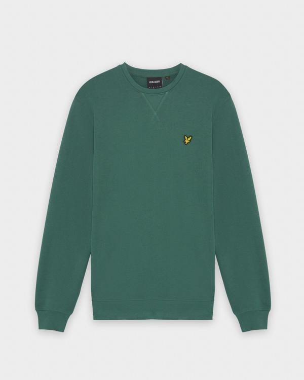 Lyle & Scott Mens Crew Neck Sweatshirt - W130 Everglade | CHO | Designer Mens Crew Neck Sweatshirts