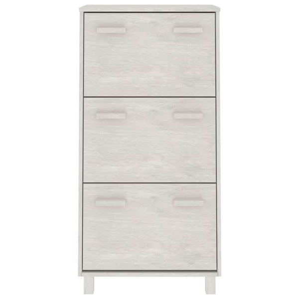 Berkfield Shoe Cabinet HAMAR White 59.5x35x117 cm Solid Wood Pine