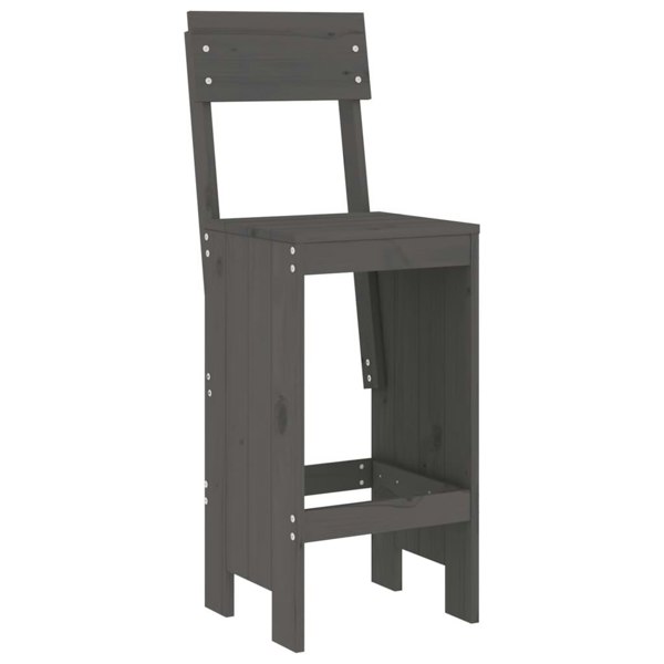 Berkfield Bar Stools 2 pcs Grey 40x48.5x115.5 cm Solid Wood Pine