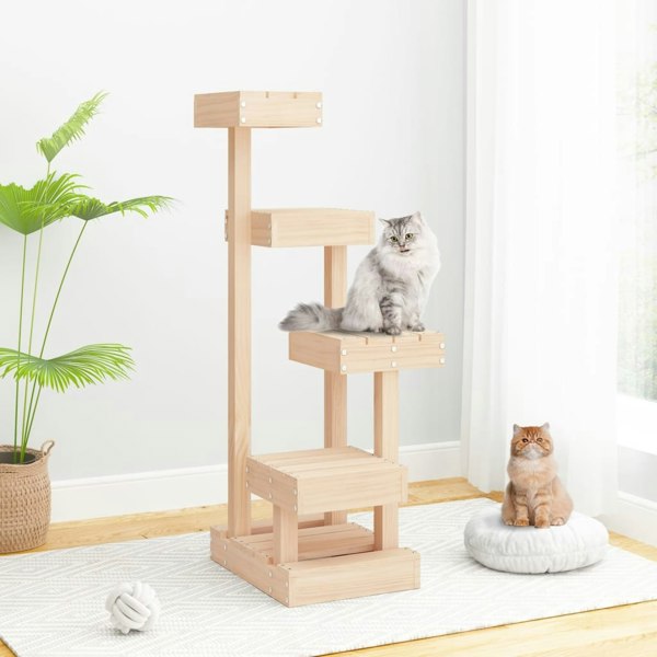 Berkfield Cat Tree 45.5x49x103 cm Solid Wood Pine