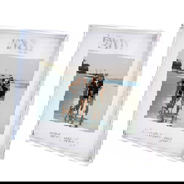 Contemporary Silver Plated Metal Family 4x6 Picture Frame for Wall or Table Image 3