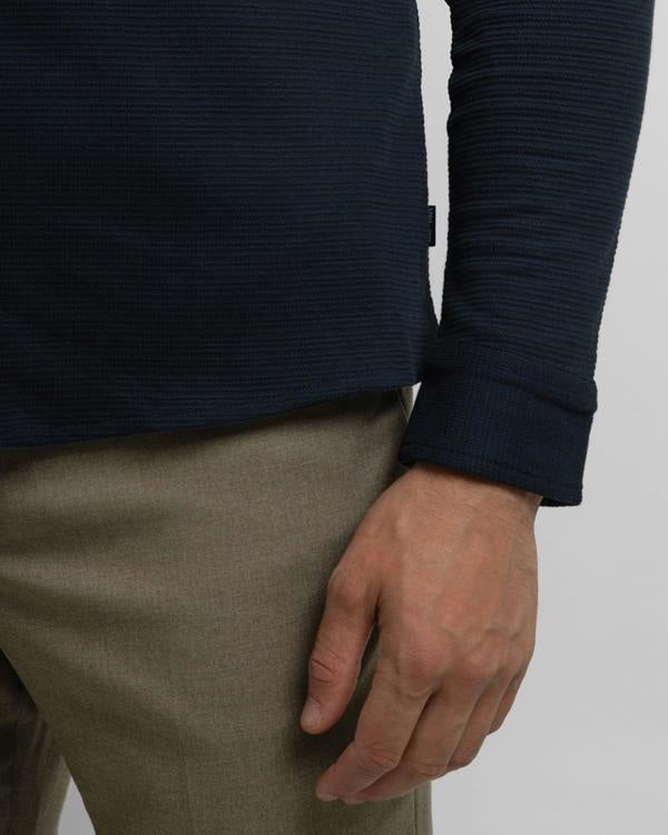 Steel & Jelly Textured Long Sleeve Jersey Shirt