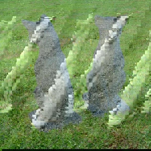 Pair of Standing Cats Gatepost Garden Ornaments