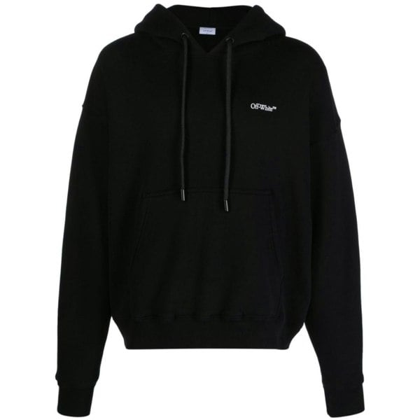 Off-White Scratch Arrow Design Skate Fit Hoodie - Black