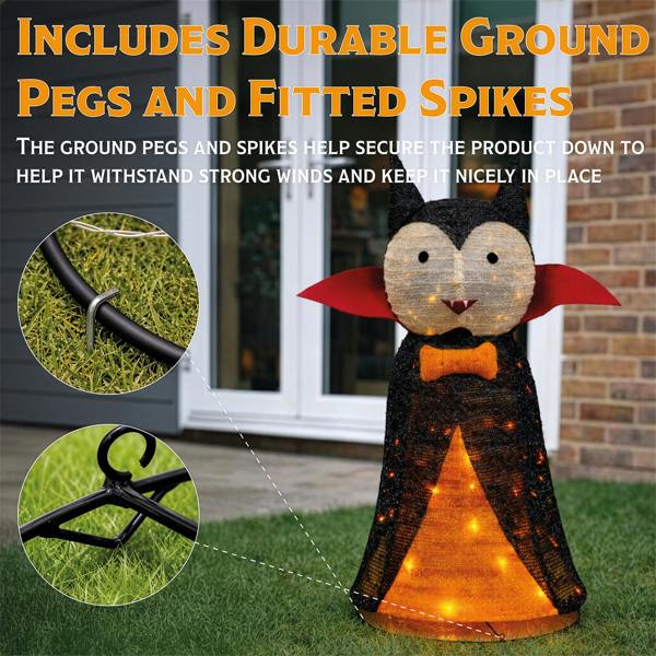 Fxlab Pop-Up 80L Orange LED Foldable Vampire Outdoor Halloween