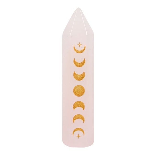 Serano 5cm Rose Quartz Moon Phase Crystal Point