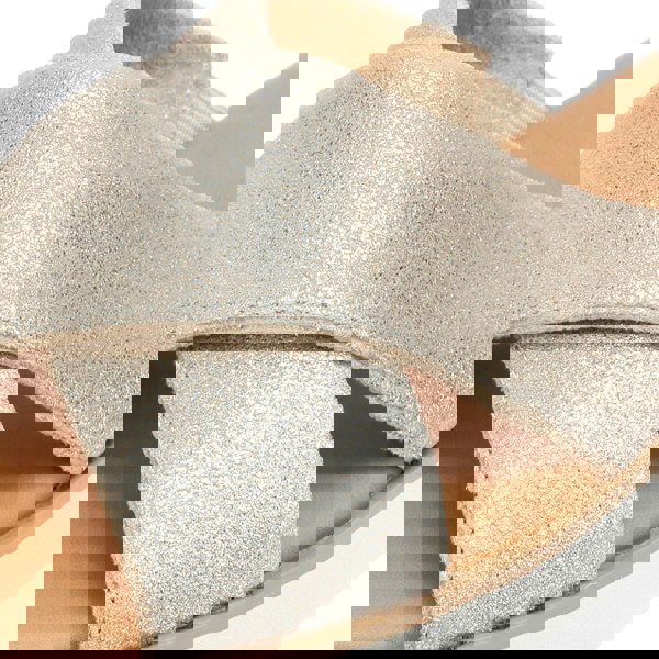 TOMS Mae Crossover Suede Women's Metallic Champagne Sandals