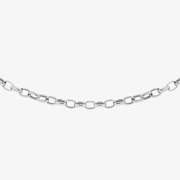 T. H. Baker 9ct White Gold 18 Inch Oval Belcher 5.14.5814