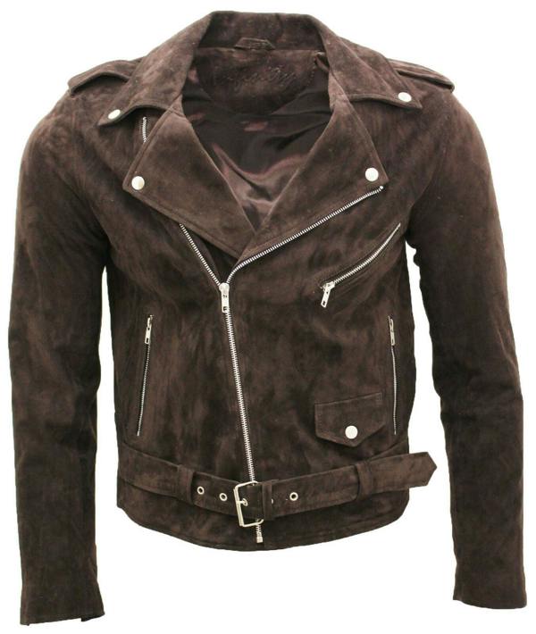 Infinity Leather Mens Goat Suede Leather Brando Biker Jacket-Melbourne