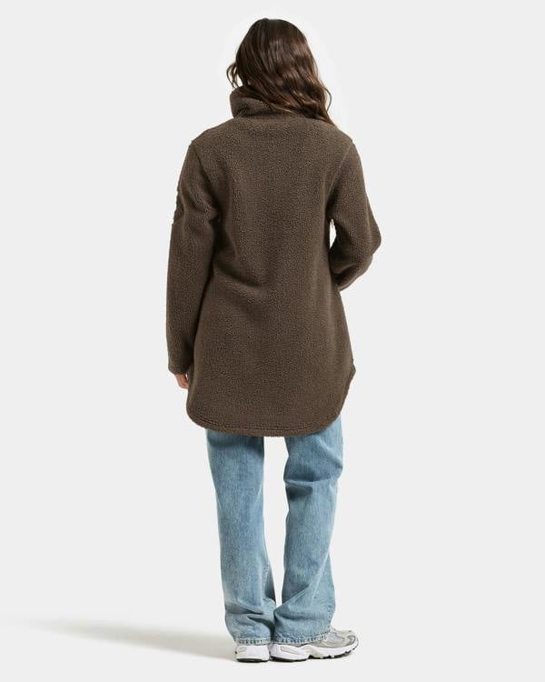 Didriksons Womens Umi Full Zip Fleece 4 - Dark Mocha F11 | CHO | Designer Womens Fleece Jackets