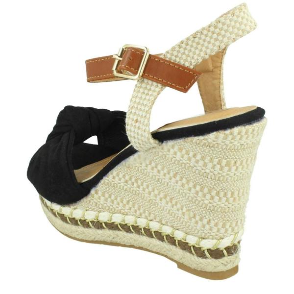 Spot On Ladies Spot On Knotted Vamp Wedges F12016