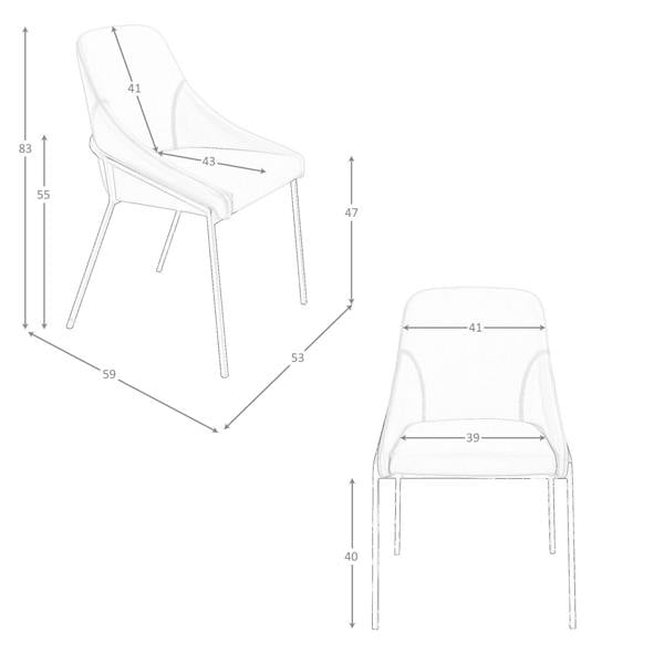 Angel Cerdá Orange Leatherette Chair 4161