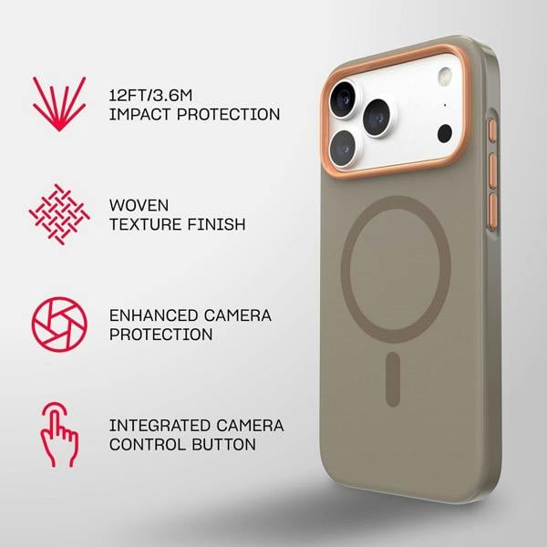 Tech21 Evo Pulse Fauxven Case with MagSafe for iPhone 17/18 Pro Max 6.9" Espresso - T21-11681