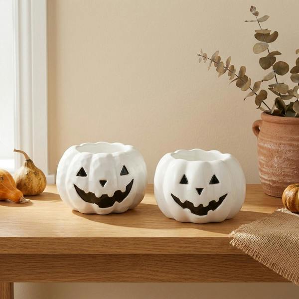 Garden Greatness Set of 2 Pumpkin Tealight Holders