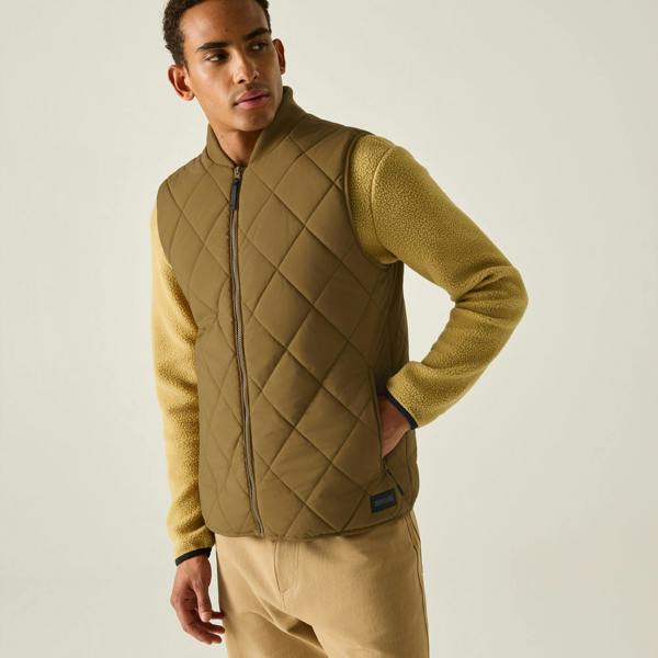Regatta Mens Harvin Diamond Quilt Body Warmer - Rich Tan - 