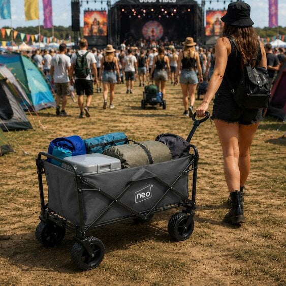 Neo Direct Neo Grey Folding Wagon Garden Cart 138L 120kg