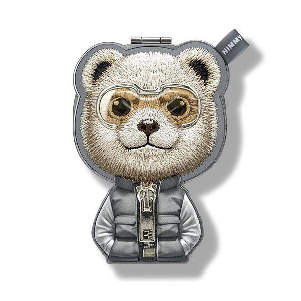 Nimmy Friends Nimmy Cool & Cute 2.0 Grey Bear Embroidery Magnetic Stand with MagSafe Grey - N-KM-BSZJ-11-A
