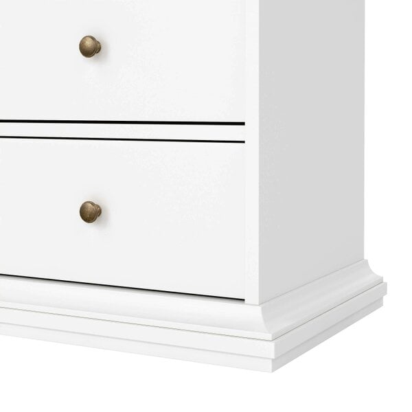 Wyld Haus Osaka Farmhouse White Wooden China Cabinet 2 Drawers 2 Doors 3 Shelves
