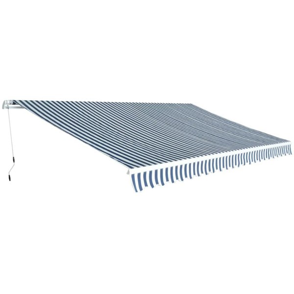 Berkfield Folding Awning Manual Operated 500 cm Blue/White