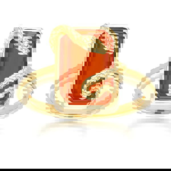 Gemondo Grand Deco Carnelian Snake Wrap Ring In Gold Plated Sterling Silver