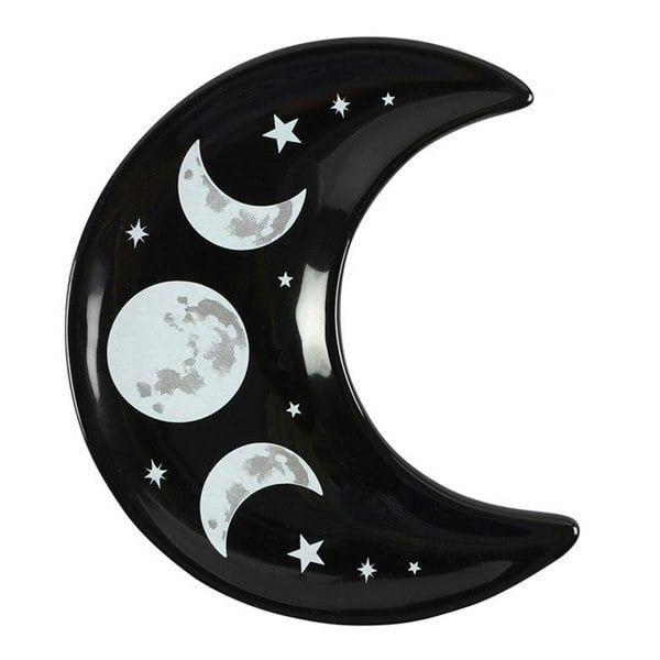 Hill Interiors Crescent Moon Trinket Dish - Black/White