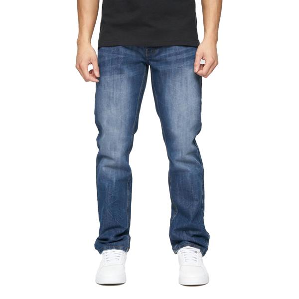 Crosshatch Mens New Techno Denim Embossed Jeans - Stone Wash - 