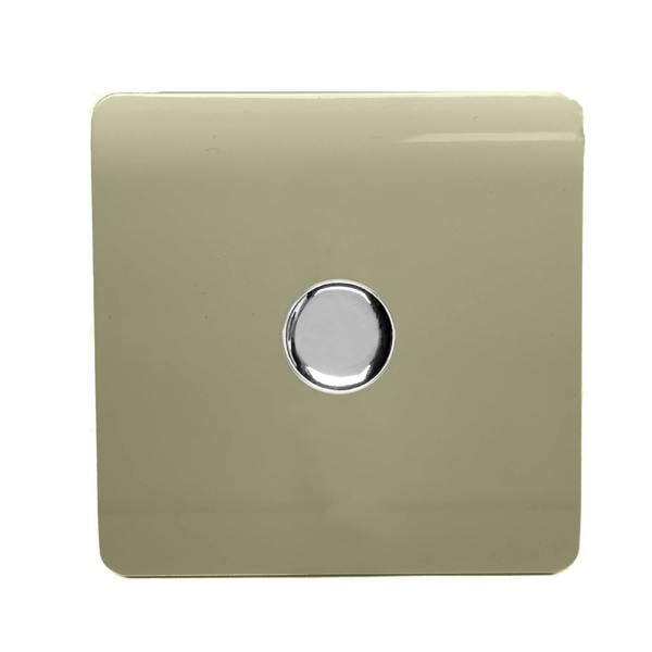 Trendi 1 Gang 2 Way 150w LED Dimmer Screwless 10 Amp Wall Light Switch in Champagne Gold - ART-LDM150WGO