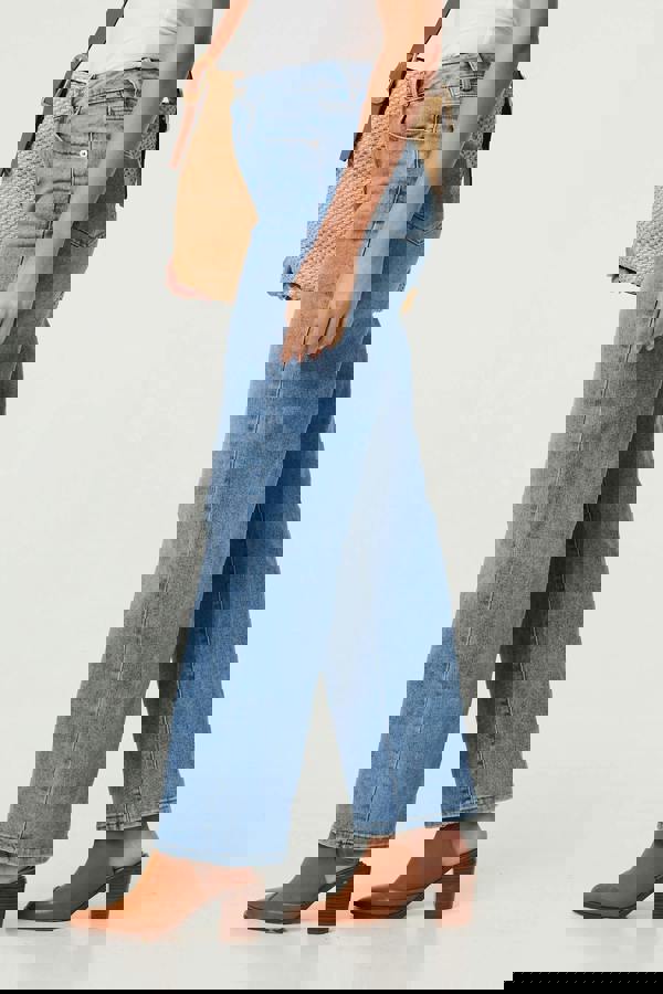 Blue | High Waist Wide Leg Casual Jeans