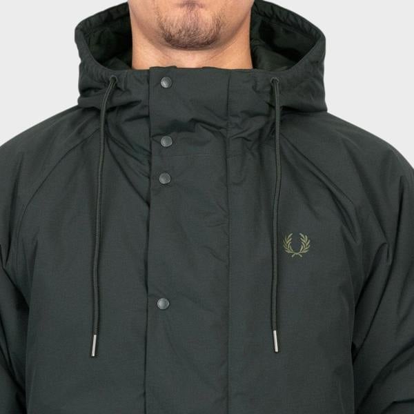 Fred Perry Padded Zip Through Jacket Night Green