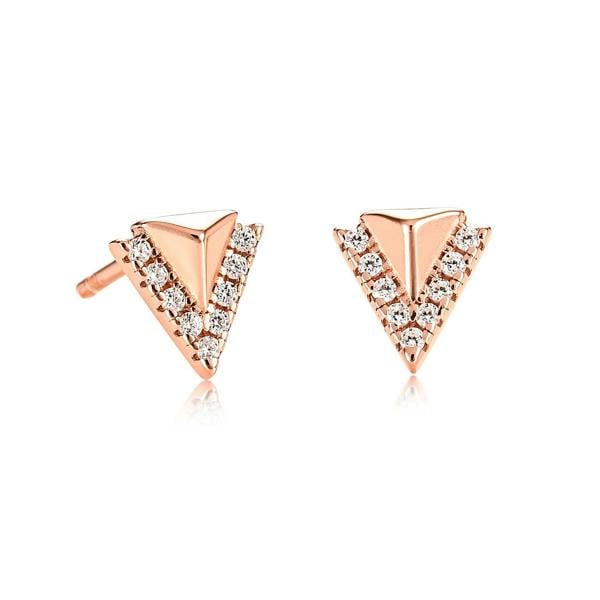 namana Rose Gold Small Spike Stud Earrings for Women