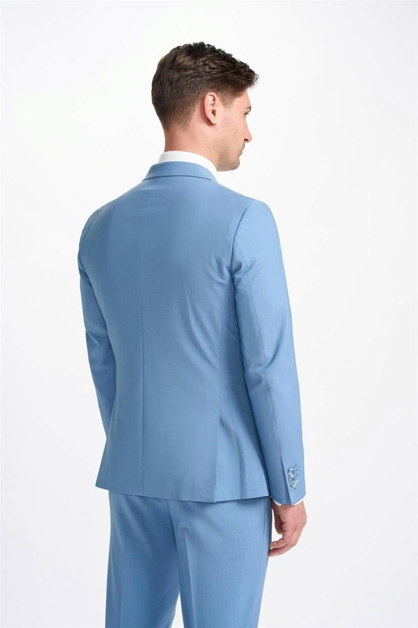 Bond Ocean Blue Double Breasted Blazer Back