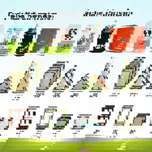 Dekko Magnetic Tiles 60PC for Kids Building Blocks Construction Fun Activity Kit