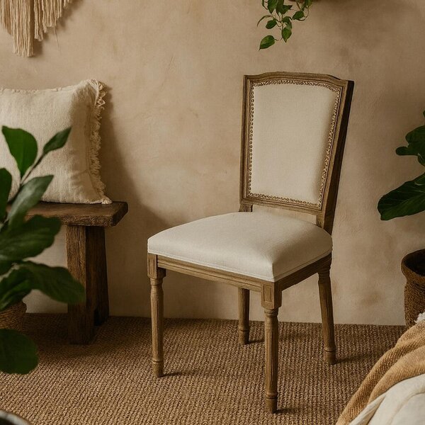 Wyld Haus Vernet Mid Century Upholstered Grey Dining Chair