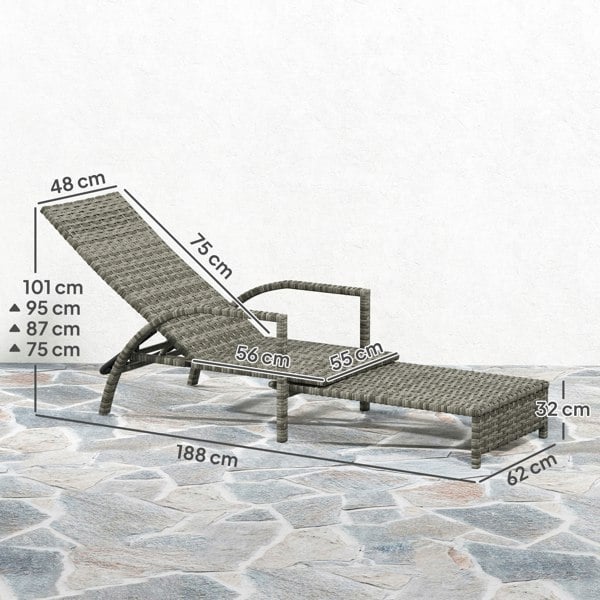 Single Rattan Lounger (Simple)