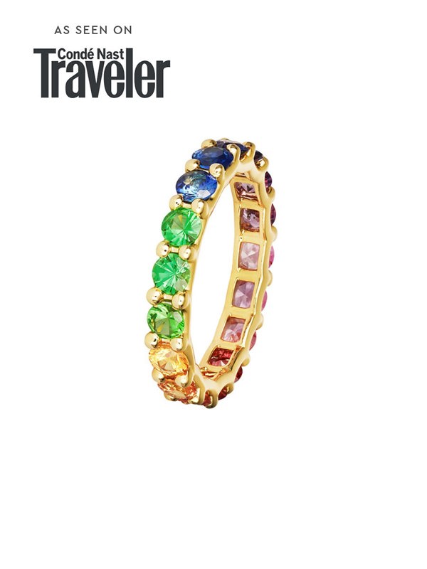 Gemdaia Rainbow Sapphire Eternity Ring - Chunky Gradient