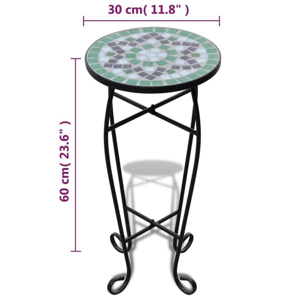 Berkfield Mosaic Side Table Plant Table Green White