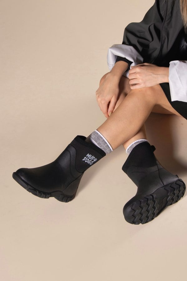 Mud Dogs RUTLAND SHORT Unisex Neoprene Wellington Boots Black
