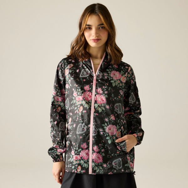 Regatta Womens Cath Kidston Hackney Rose Waterproof Shell Jacket - Black