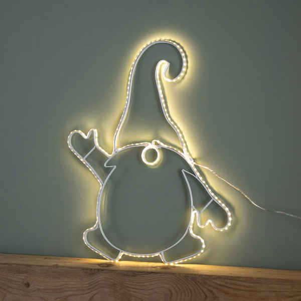 Samuel Alexander 46cm Light up Hanging Christmas Gonk Silhouette with 205 Warm White LEDs