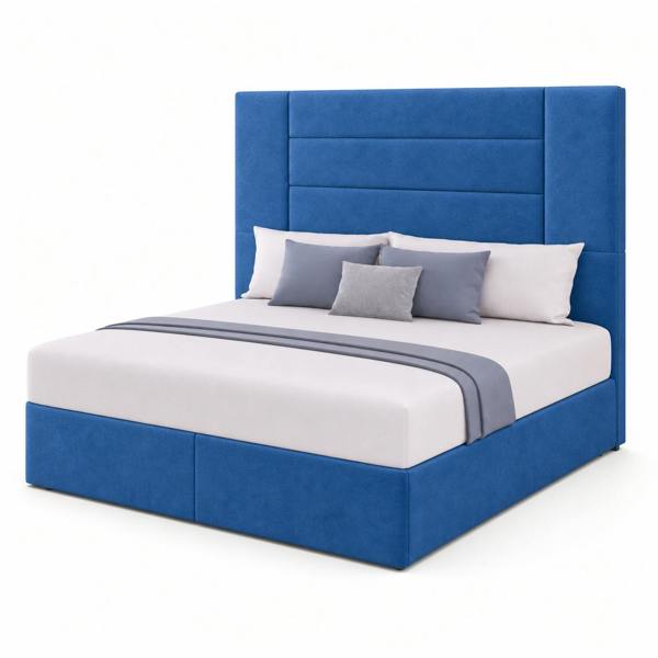 Great British Beds Hebden Divan Bed - Blue Plush