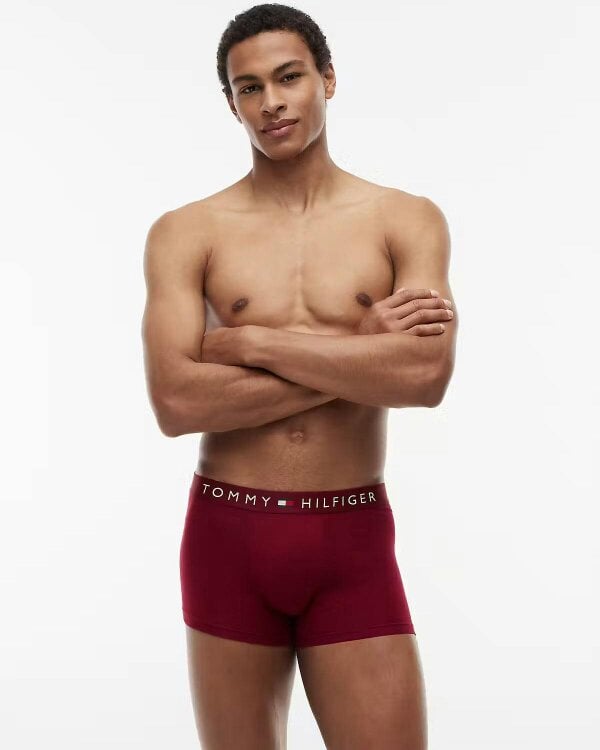 Tommy Hilfiger 3 Pack Waistband Mens Trunks - Desert Sky/White/Rouge&nbsp;