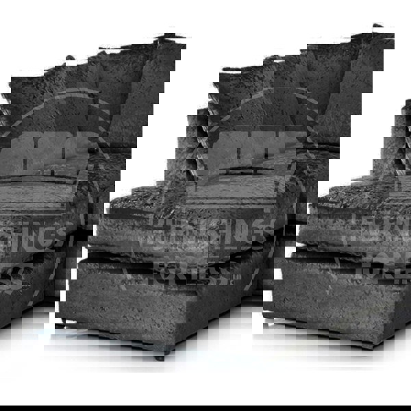 Crystal Crushed Velvet Scatter Back 5 Seater L Shaped Corner Sofa - 5