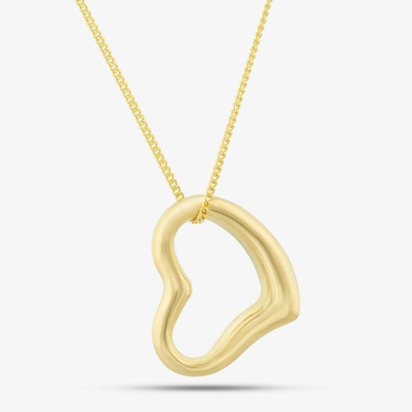 T. H. Baker 9ct Yellow Gold Open Heart Necklace 1.61.4243
