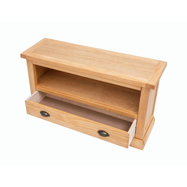 Cabinet Bits Lucca Waxed 1 Drawer TV Cabinet Brass Cup Handle